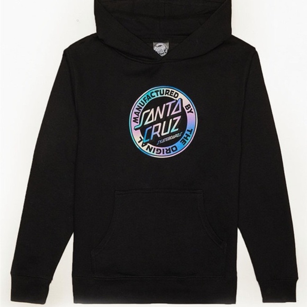 Santa Cruz Skateboards Black Hoodie with Multicolor Logo